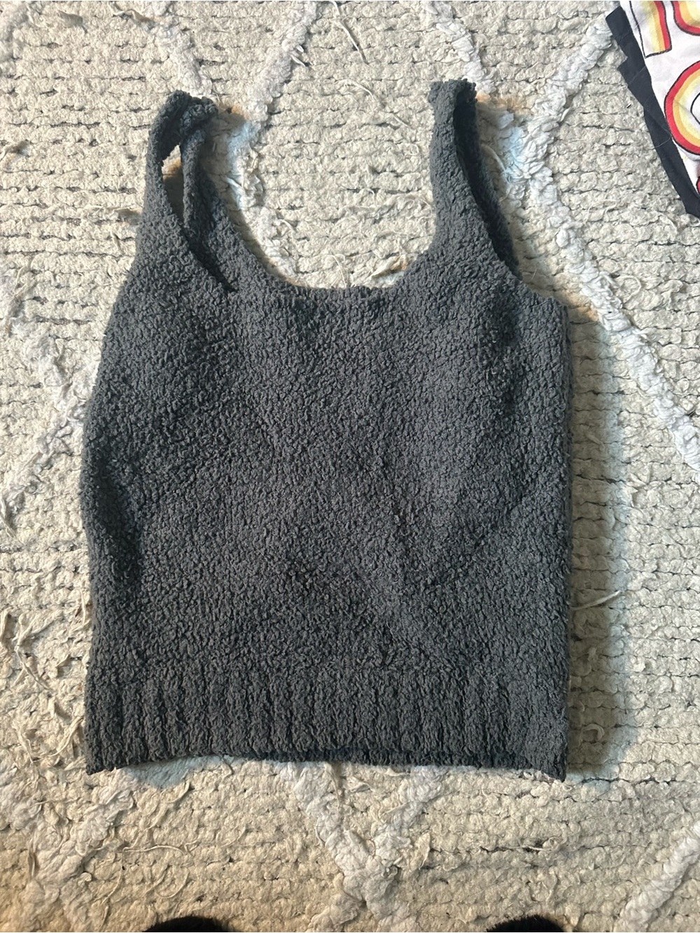 SKIMS Black Knit Cozy Tank
